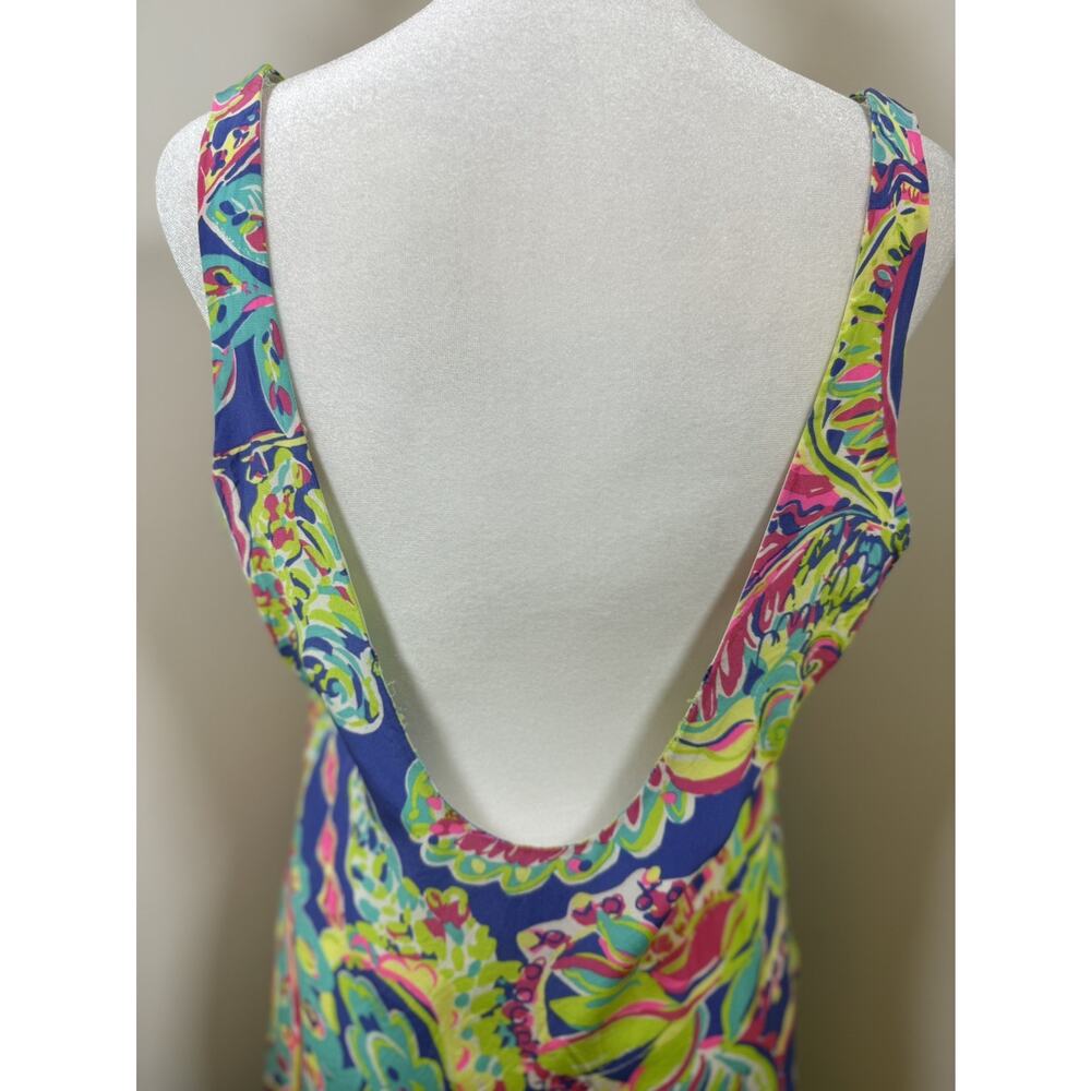 Lilly Pulitzer Silk Shift Tank Dress Small Poppy Toucan Play Print Low Back - Picture 14 of 14